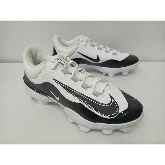 Nike Men's Alpha Huarache Elite‎ 4 Low MCS Baseball Cleats FD6255-101 White Sz 9
